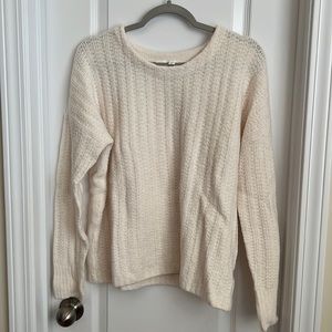 White Gap sweater
